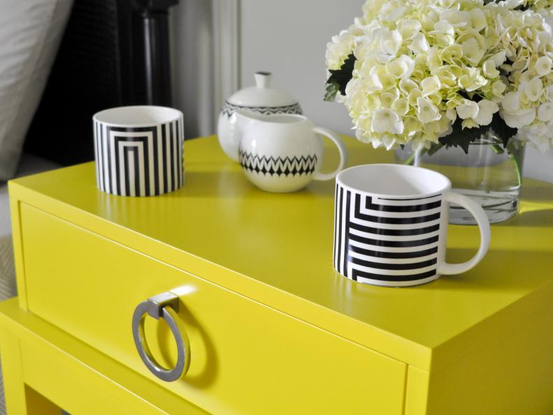 Contemporary Chartreuse Nightstand