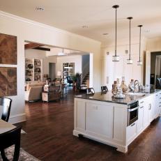 Polished Eat-In Kitchen With Oversized Kitchen Island