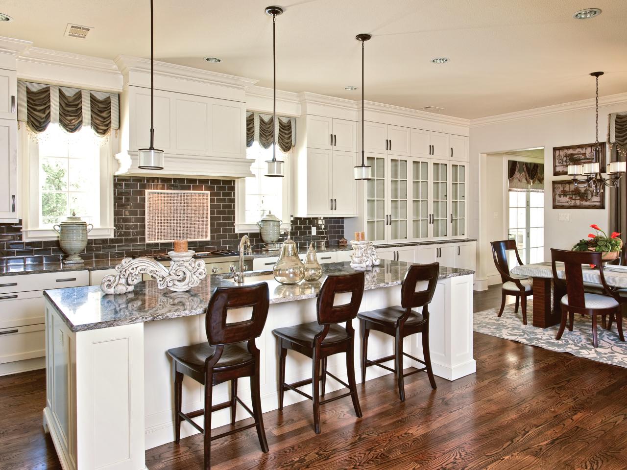 kitchen island with bar stool seating