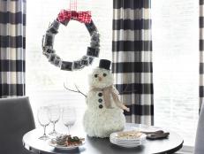 Holiday Table Setting With Snowman
