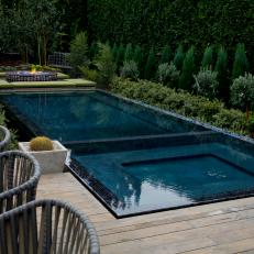 Contemporary Pool Surrounded by Lush Plantings