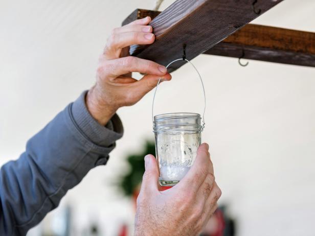 Hanging a Mason Jar from a C-hook
