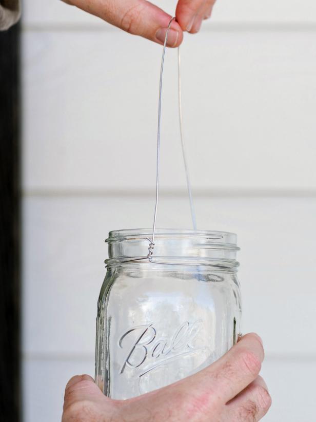 Hanging a Piece of Wire from a Mason Jar