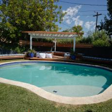 Poolside Pergola With Small Deck 