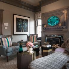 Art Deco Inspired Sitting Room With Turquoise Accents 