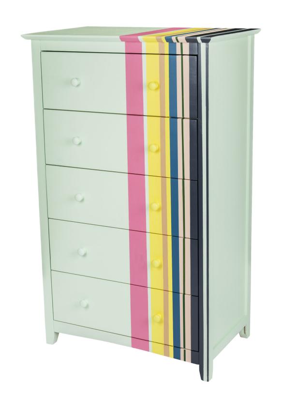 Dresser With Cheerful Stripes