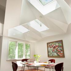 Contemporary Breakfast Room With Skylight Window 