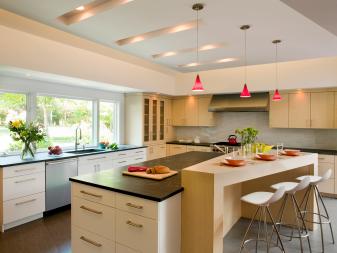 Contemporary Neutral Kitchen With Large Island