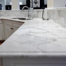 After: White Marble Countertops 