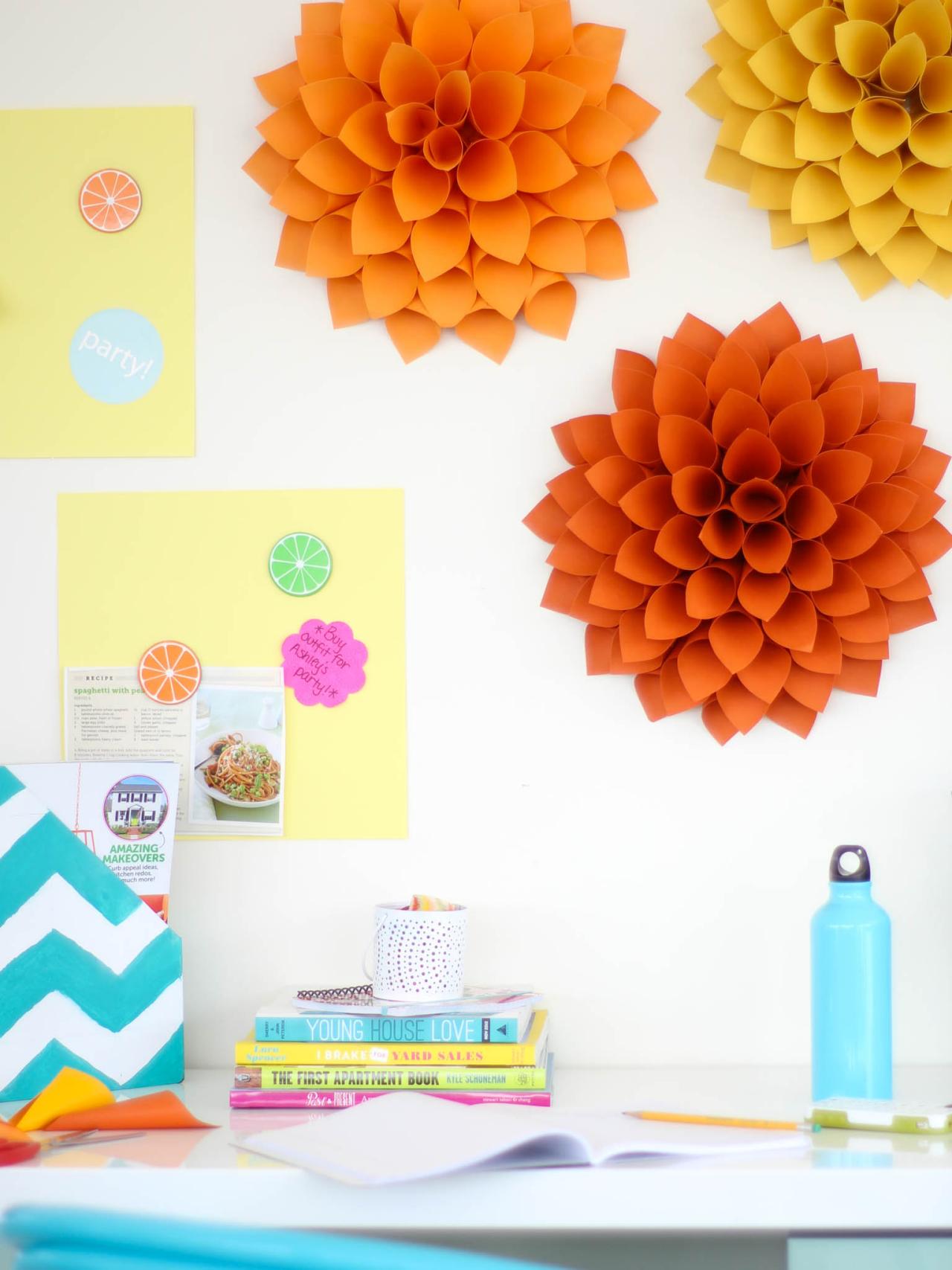 Easy Diy Craft Paper Dahlias Hgtv - How To Make Decorative Items At Home With Paper