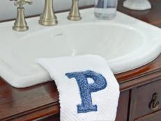 Monogram Bath Towel and Sink 