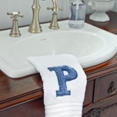 Beautiful Handmade Monogram Bath Towel 
