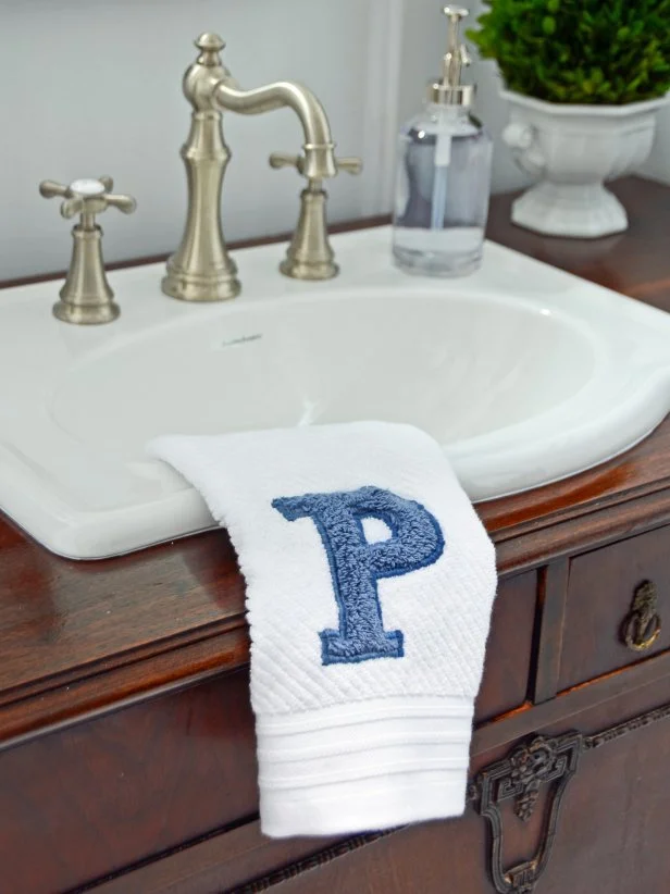 Easy to Make Monogram Bath Towels HGTV