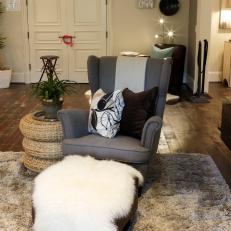 Transitional Living Room with Gray Armchair