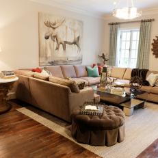 Rustic Chic Living Room With Large Sectional