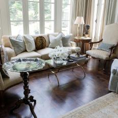 Formal Living Room With Wall of Windows