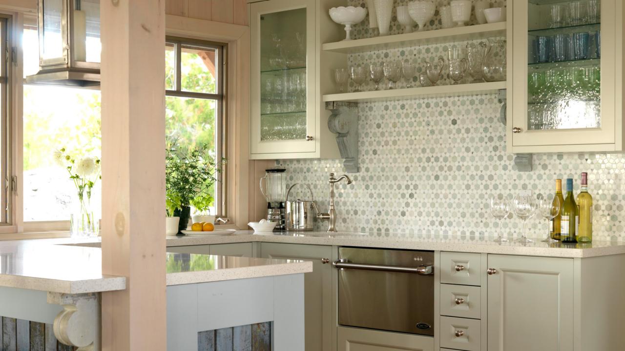 custom glazed kitchen cabinets