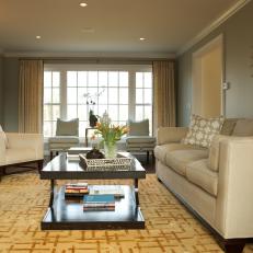 Transitional Neutral Living Room Is Simple, Chic