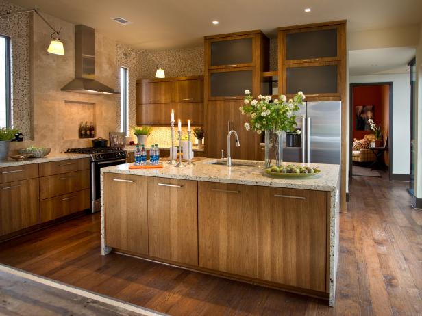 Kitchen Cabinet Material Pictures, Hickory Wood Kitchen Island