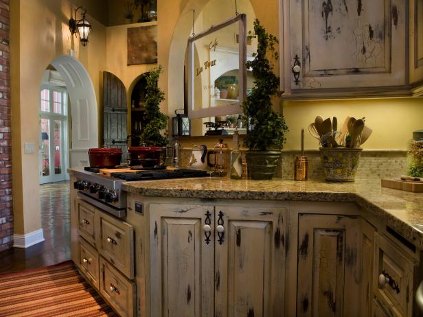 Distressed Kitchen Cabinets Pictures, How To Paint Old Brown Kitchen Cabinets