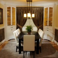 Dignified Dining Room With Built-In Cabinets