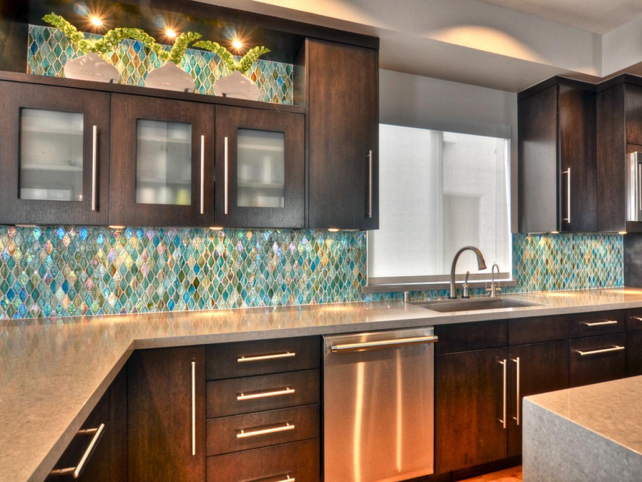 recycled glass tile kitchen backsplash options