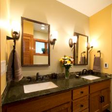 Two-Toned Bathroom With Double Vanity