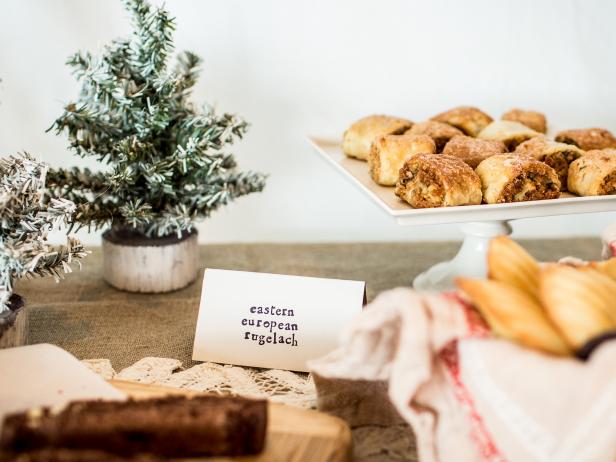 Rugelach cookies on festive table