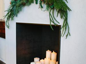 Christmas Fireplace and Mantel
