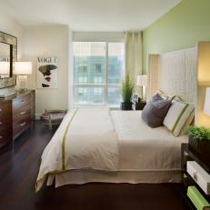 Modern Urban Bedroom With Upholstered Headboard 