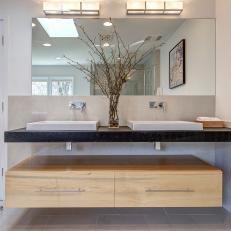 A Pair of Sinks in a Contemporary Bathroom