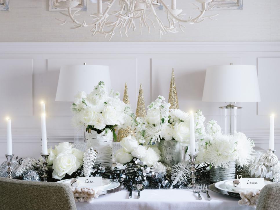 Classic All-White Holiday Dinner Party