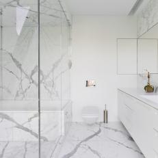 White Modern Master Bathroom