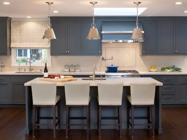 Island counter with stools top