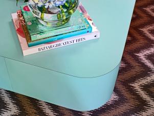 Seafoam Table and Brown Rug
