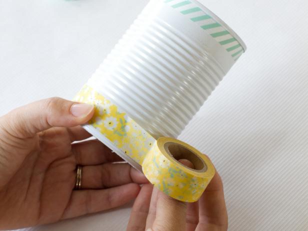 Decorate Tin Cans with Washi Tape