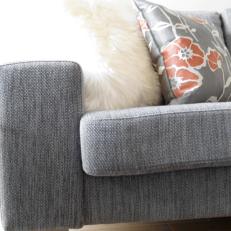 After: Gray Sofa With Throw Pillows