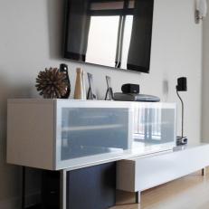 Living Room Media Console With Flat-Panel TV