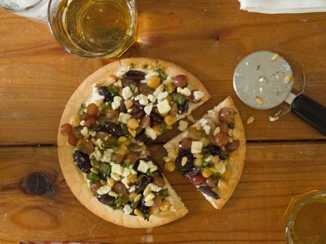 Honey Dijon Chickpea and Olive Pizza Recipe