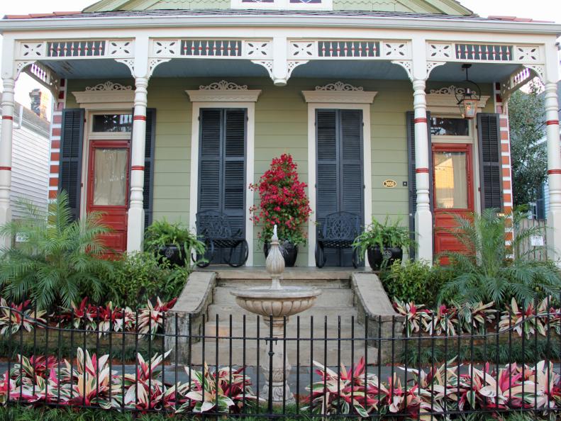 New Orleans-based Victorian home with gorgeous front entry