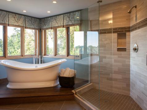 Contemporary Bathroom With a View