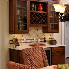 Neutral Transitional Kitchen With Polka Dot Chairs