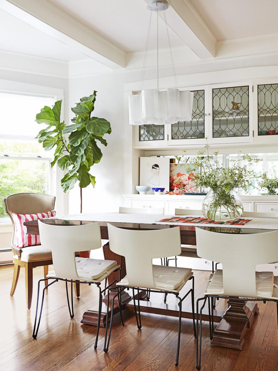 White Dining Room Table Seats Twelve | HGTV