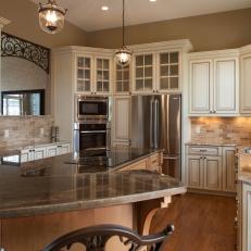 Traditional Ivory Glazed Kitchen With Old World Style