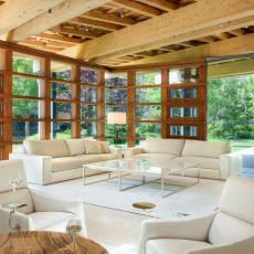 Luxurious Contemporary-Rustic White Living Room
