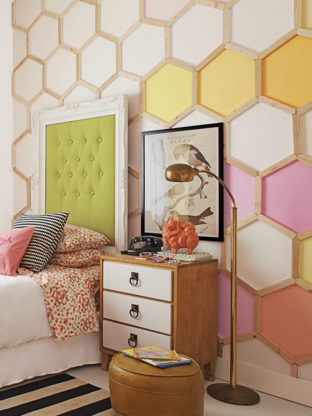 1/2 HONEYCOMB BEEHIVE STENCIL, Hexagon Pattern, Shapes Template 