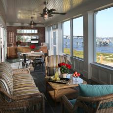 Sunroom With Coastal View and Room for Entertaining