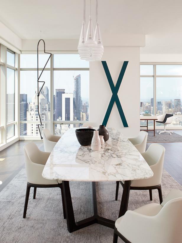 Contemporary Marble Dining Room Table