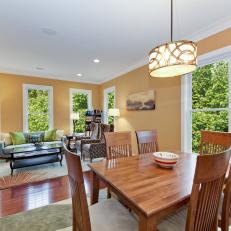 Combined Living, Dining Space Gets Hit of Color