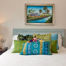 Tropical Brights Pop in White-Walled Guest Room